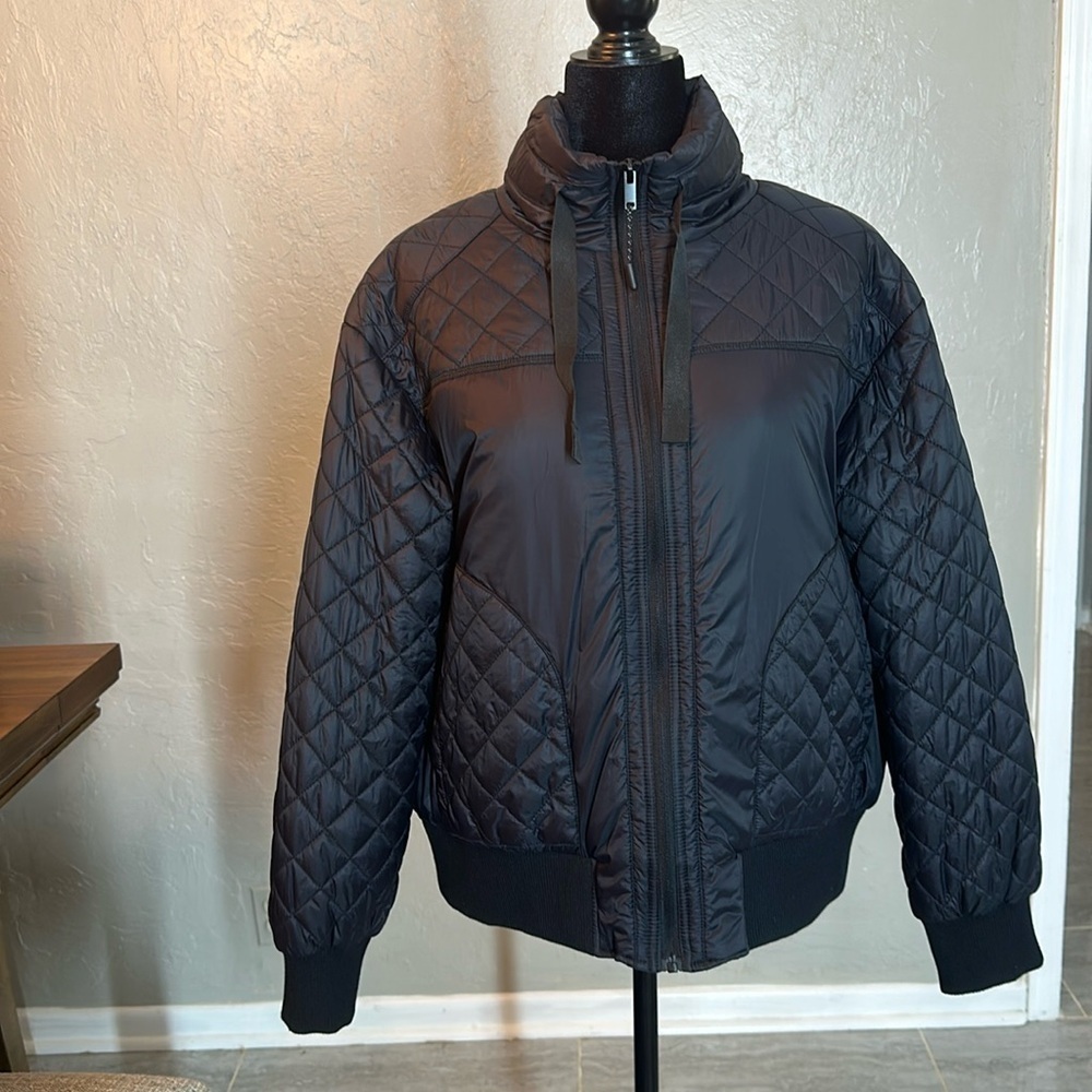 Bass Outdoor Women's Quilted-Trim Zip Bomber Jacket - Black L